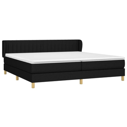 Giroletto a Molle con Materasso Nero 200x200 cm in Tessuto | homemem39