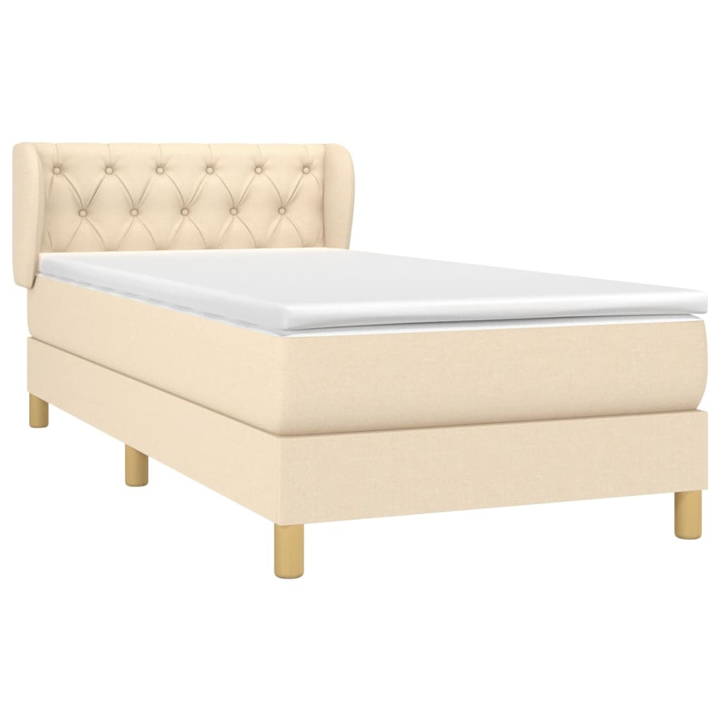 Giroletto a Molle con Materasso Crema 80x200 cm inTessuto | homemem39