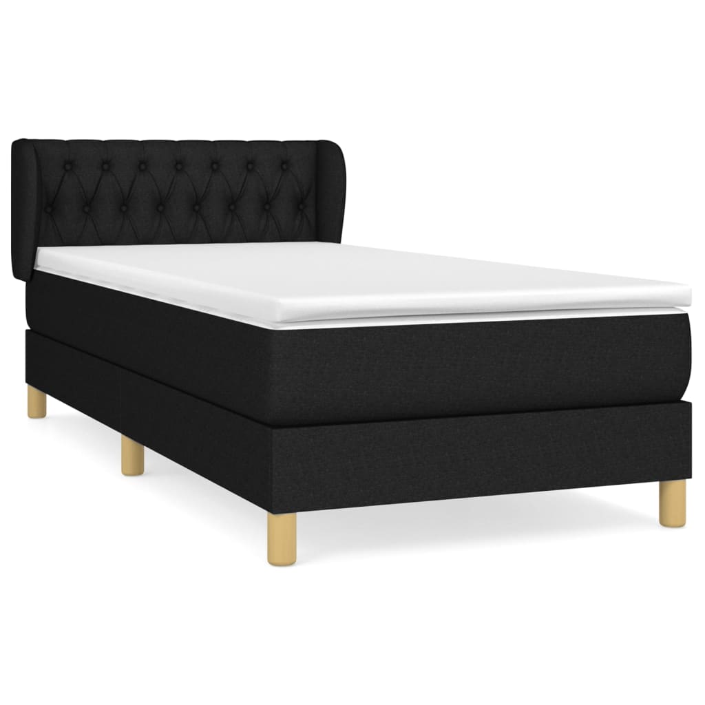Giroletto a Molle con Materasso Nero 90x190 cm in Tessuto | homemem39