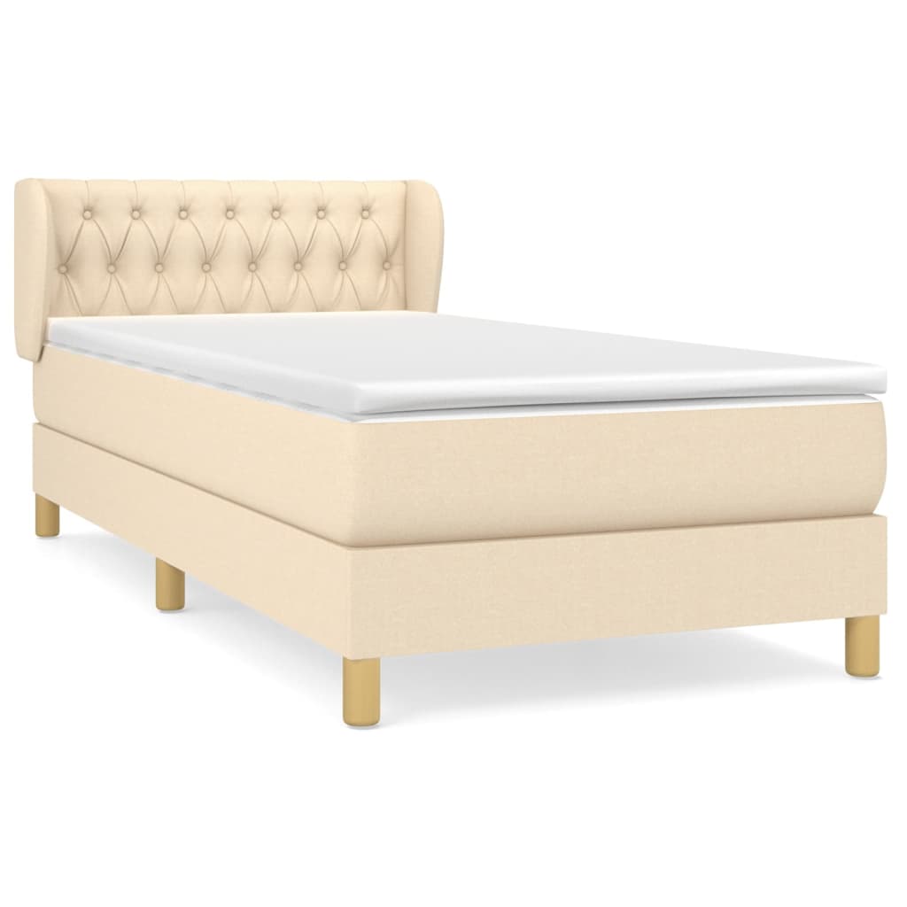 Giroletto a Molle con Materasso Crema 90x190 cm in Tessuto | homemem39