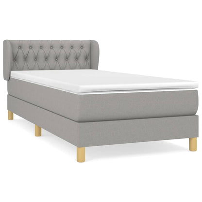 Giroletto a Molle con Materasso Grigio Chiaro 90x200 cm Tessuto | homemem39