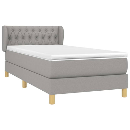 Giroletto a Molle con Materasso Grigio Chiaro100x200 cm Tessuto | homemem39
