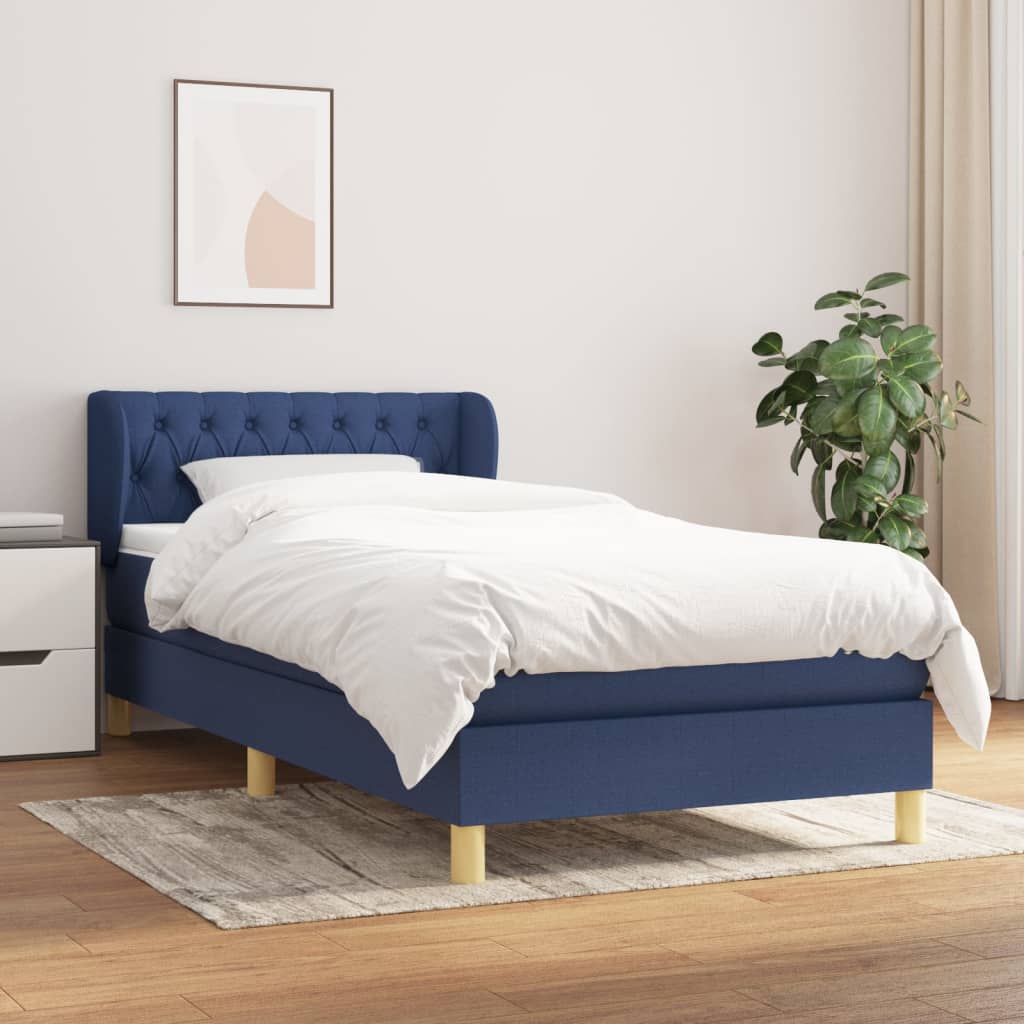 Giroletto a Molle con Materasso Blu 100x200 cm in Tessuto | homemem39