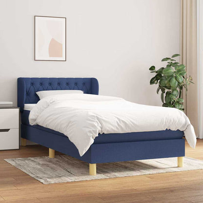 Giroletto a Molle con Materasso Blu 100x200 cm in Tessuto