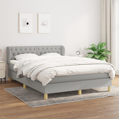 Giroletto a Molle con Materasso Grigio Chiaro 140x190cm Tessuto | homemem39
