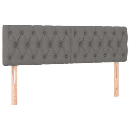 Giroletto a Molle con Materasso Grigio Scuro 140x190 cm Tessuto