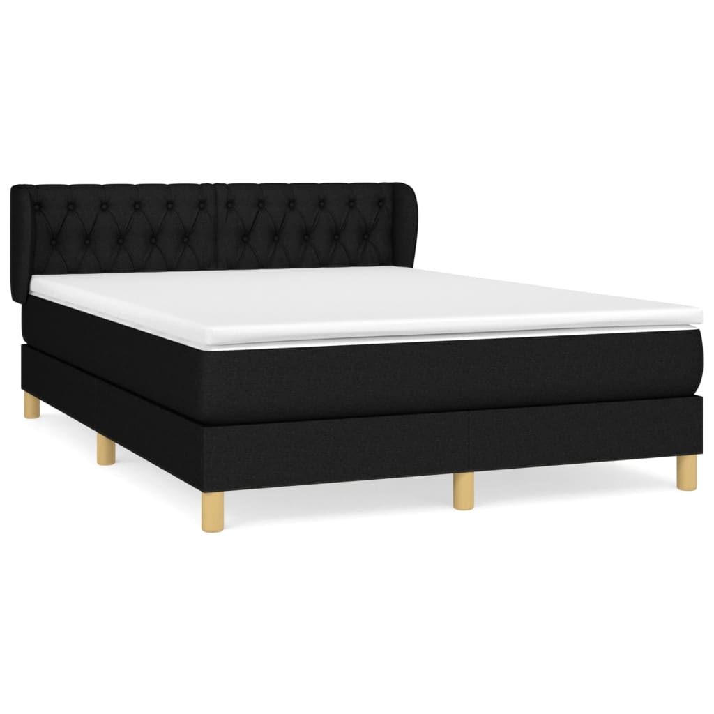 Giroletto a Molle con Materasso Nero 140x190 cm in Tessuto | homemem39