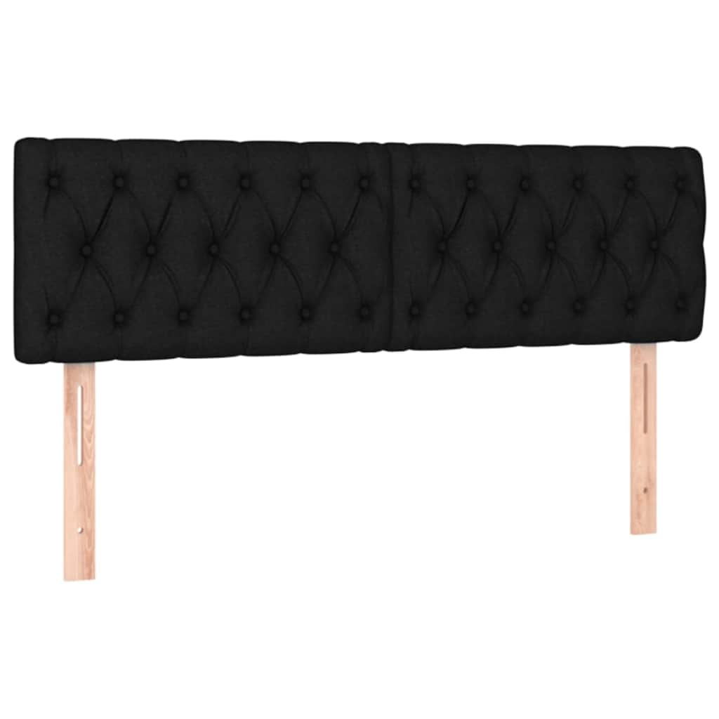 Giroletto a Molle con Materasso Nero 140x190 cm in Tessuto