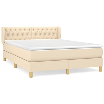 Giroletto a Molle con Materasso Crema 140x19 cm in Tessuto | homemem39