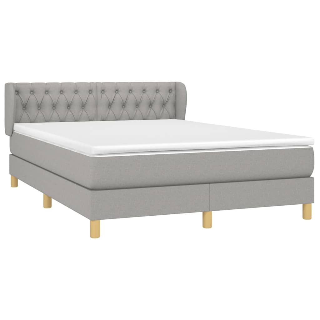 Giroletto a Molle con Materasso Grigio Chiaro 140x200cm Tessuto | homemem39