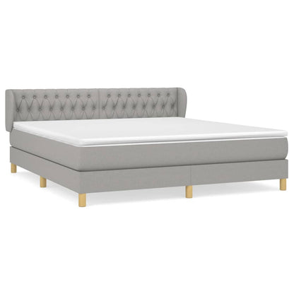 Giroletto a Molle con Materasso Grigio Chiaro180x200 cm Tessuto | homemem39