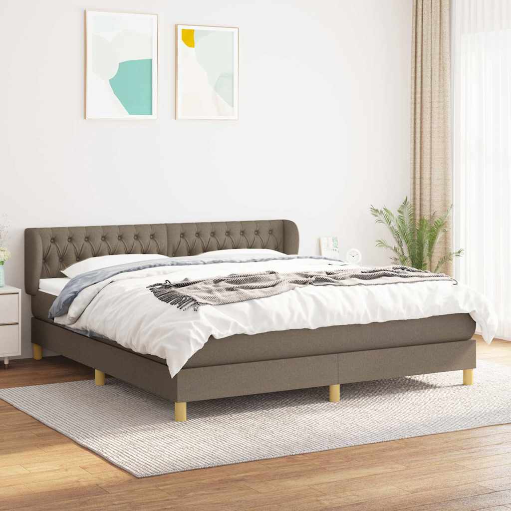 Giroletto a Molle con Materasso Tortora 180x200 cm in Tessuto