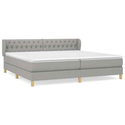 Giroletto a Molle con Materasso Grigio Chiaro 200x200cm Tessuto | homemem39