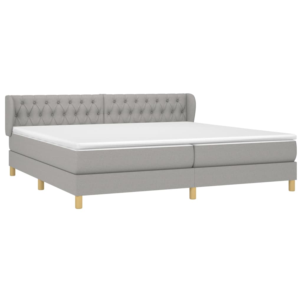 Giroletto a Molle con Materasso Grigio Chiaro 200x200cm Tessuto | homemem39