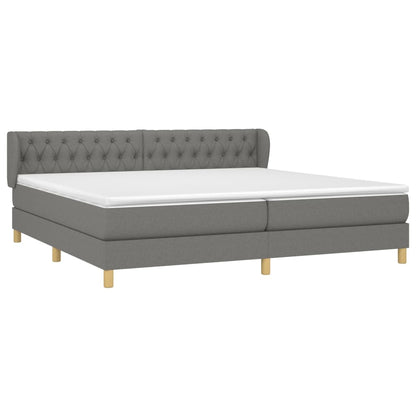 Giroletto a Molle con Materasso Grigio Scuro 200x200 cm Tessuto | homemem39