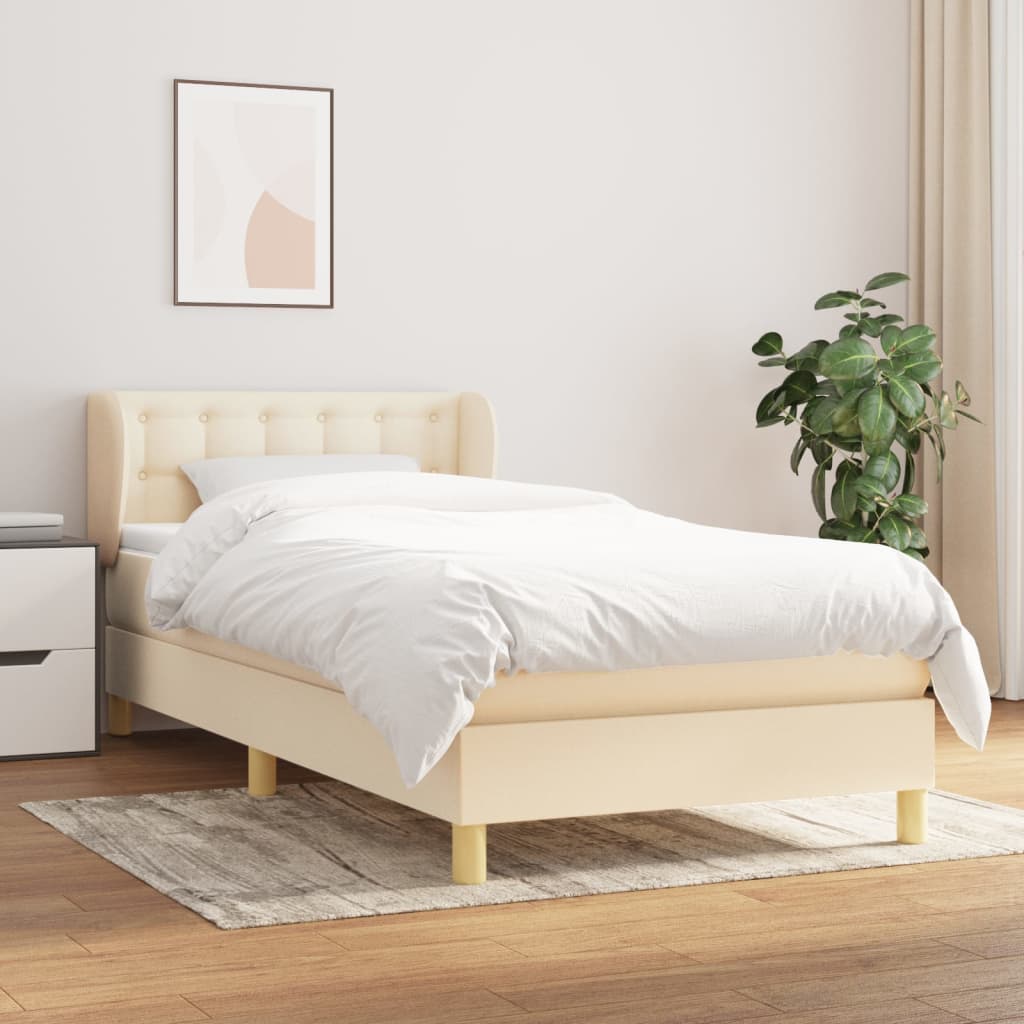 Giroletto a Molle con Materasso Crema 80x200 cm inTessuto | homemem39