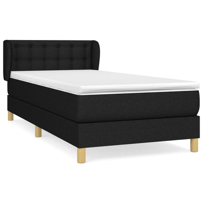 Giroletto a Molle con Materasso Nero 90x190 cm in Tessuto | homemem39