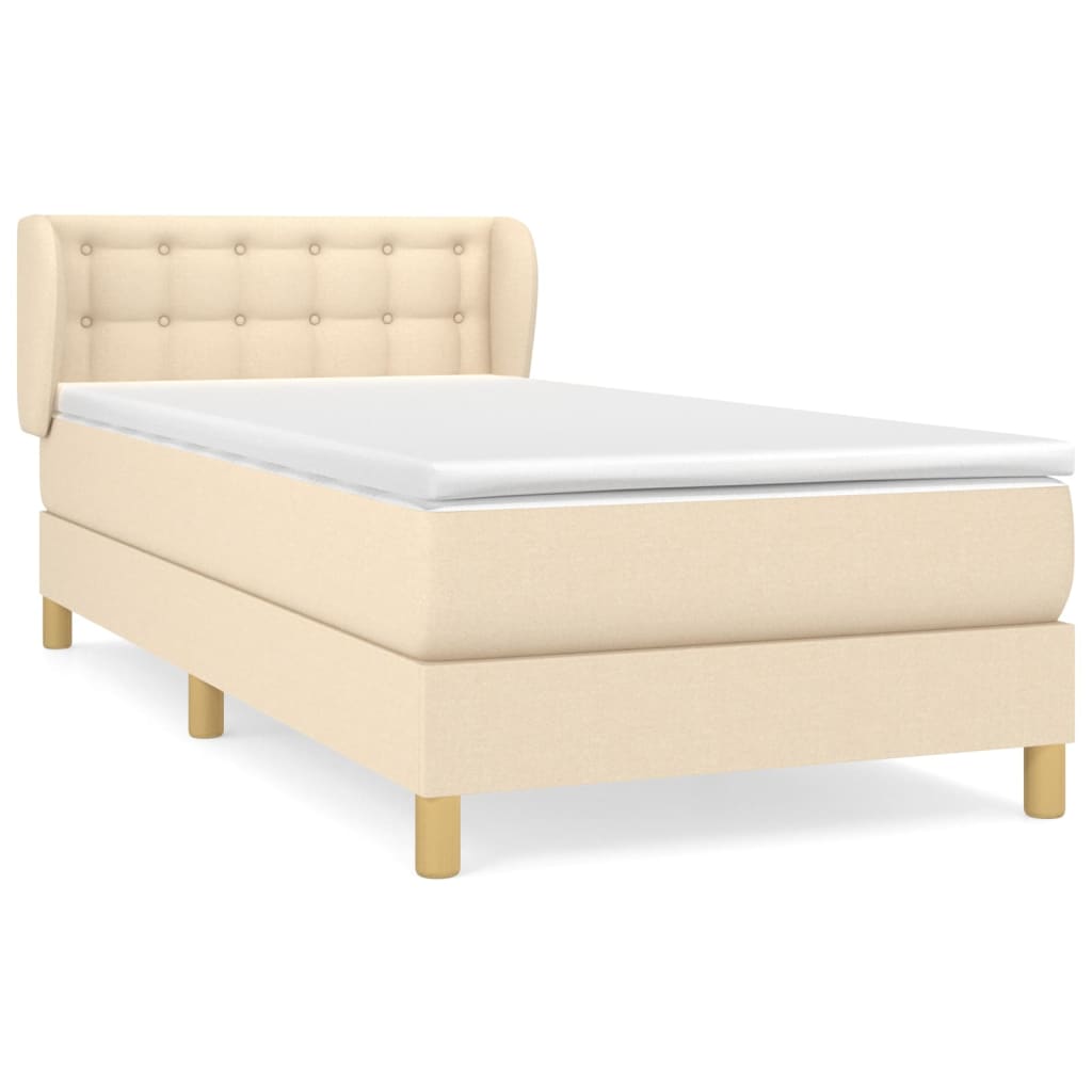 Giroletto a Molle con Materasso Crema 90x190 cm in Tessuto | homemem39