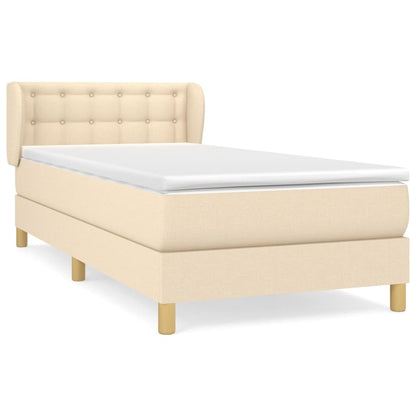 Giroletto a Molle con Materasso Crema 90x190 cm in Tessuto | homemem39