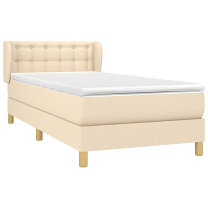 Giroletto a Molle con Materasso Crema 90x190 cm in Tessuto | homemem39