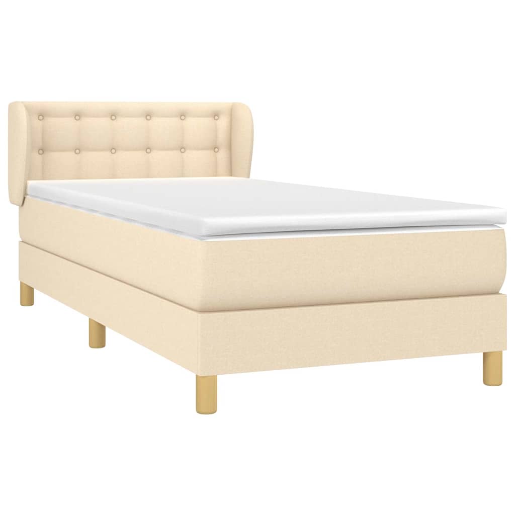 Giroletto a Molle con Materasso Crema 90x190 cm in Tessuto