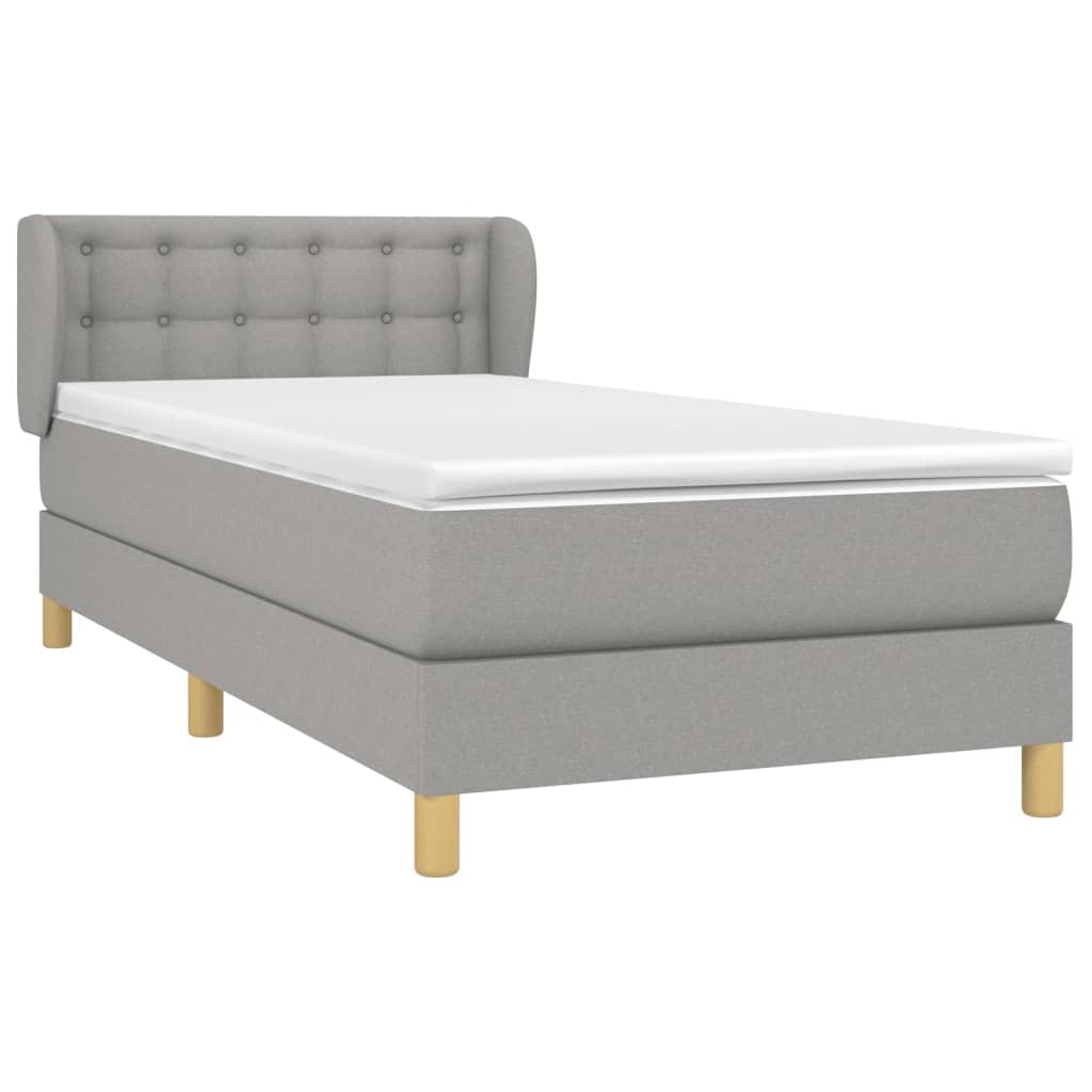 Giroletto a Molle con Materasso Grigio Chiaro 90x200 cm Tessuto | homemem39