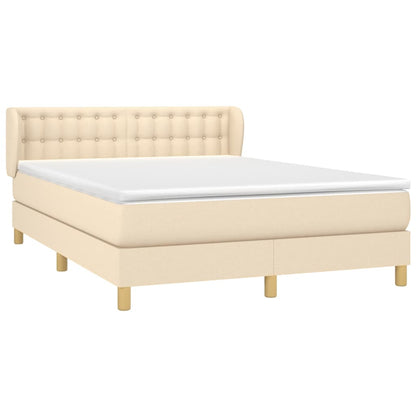 Giroletto a Molle con Materasso Crema 140x19 cm in Tessuto | homemem39