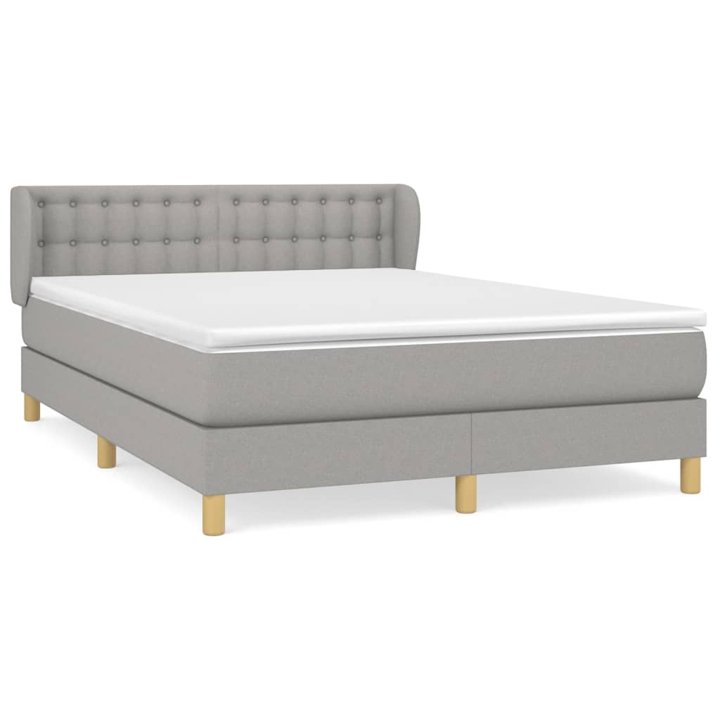 Giroletto a Molle con Materasso Grigio Chiaro 140x200cm Tessuto | homemem39