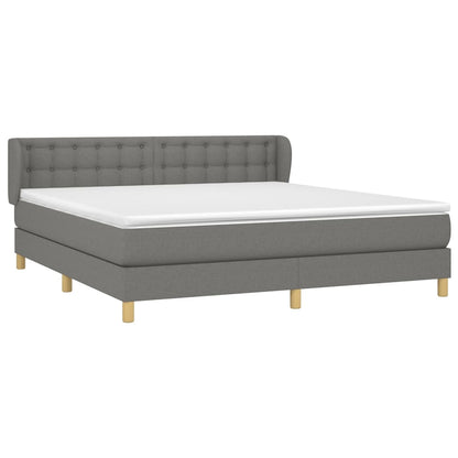 Giroletto a Molle con Materasso Grigio Scuro 160x200 cm Tessuto | homemem39