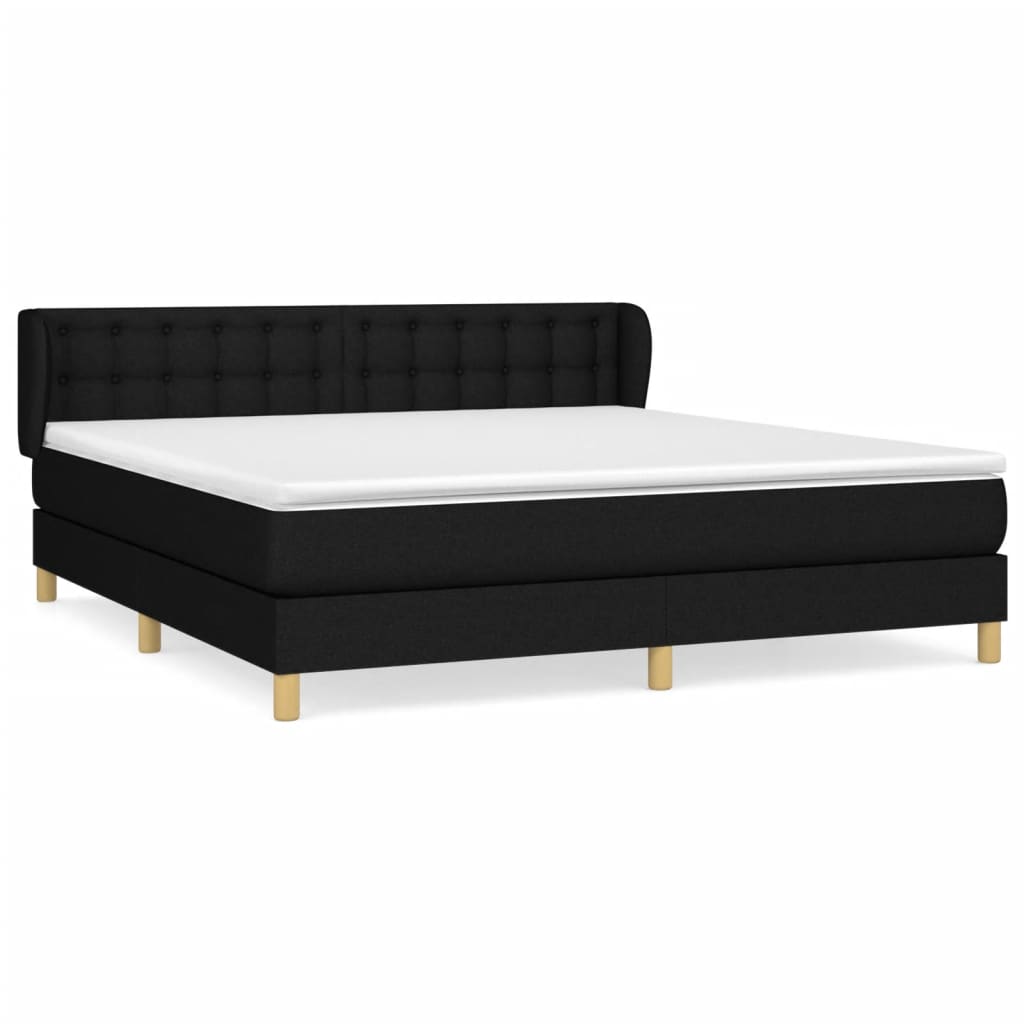Giroletto a Molle con Materasso Nero 160x200 cm in Tessuto | homemem39