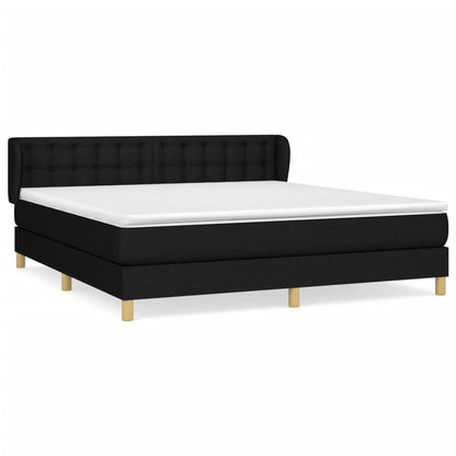 Giroletto a Molle con Materasso Nero 160x200 cm in Tessuto | homemem39