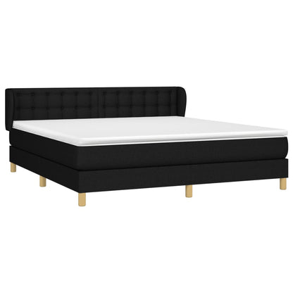 Giroletto a Molle con Materasso Nero 160x200 cm in Tessuto | homemem39