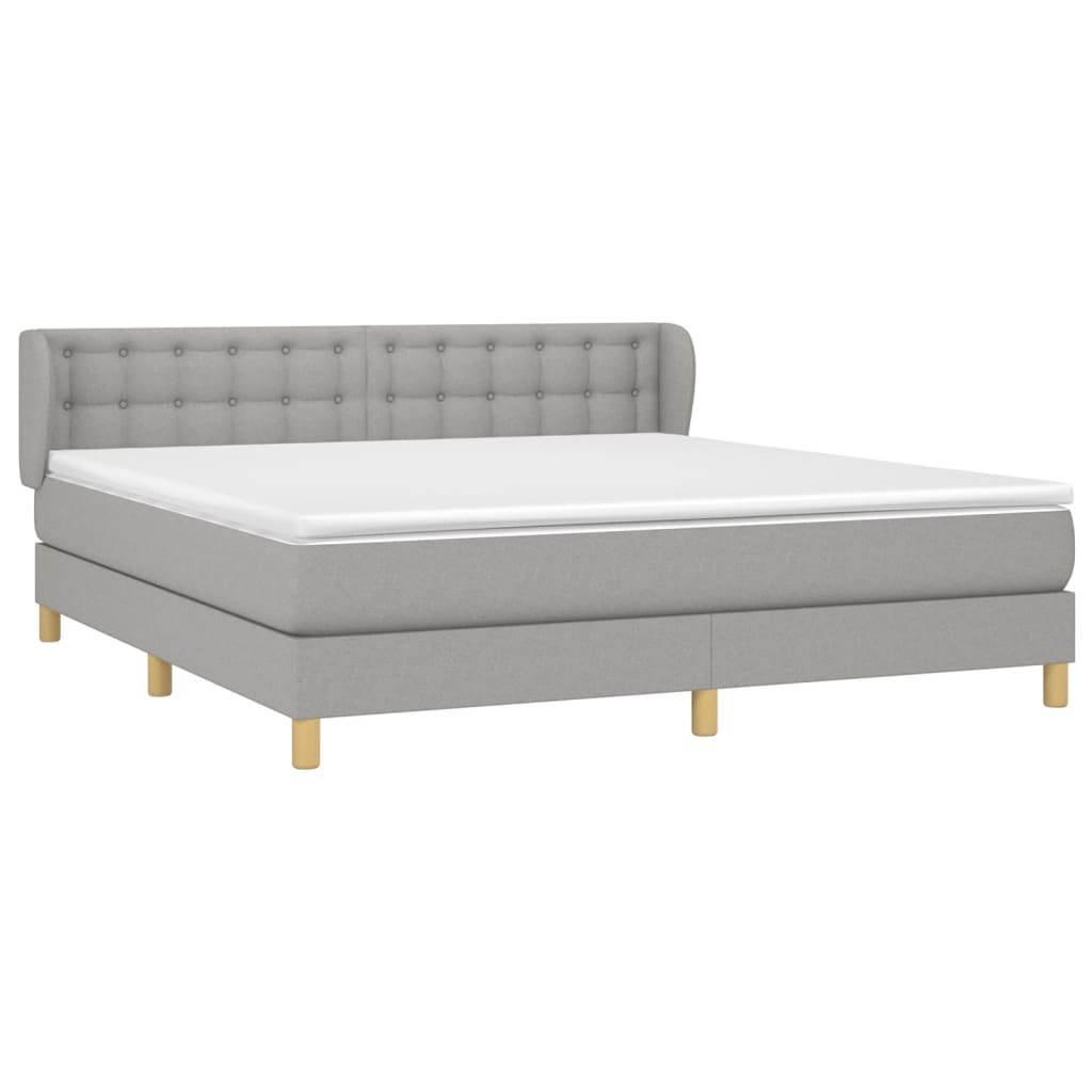Giroletto a Molle con Materasso Grigio Chiaro180x200 cm Tessuto | homemem39