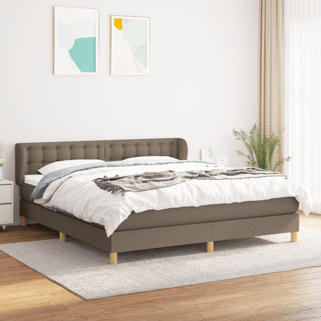 Giroletto a Molle con Materasso Tortora 180x200 cm in Tessuto | homemem39