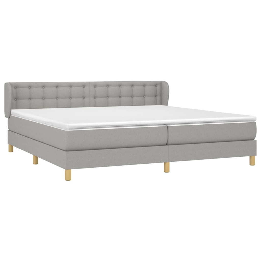 Giroletto a Molle con Materasso Grigio Chiaro 200x200cm Tessuto | homemem39