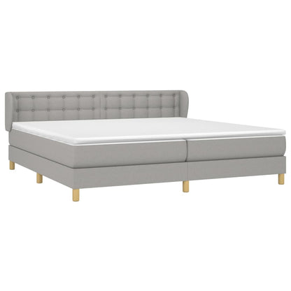 Giroletto a Molle con Materasso Grigio Chiaro 200x200cm Tessuto | homemem39