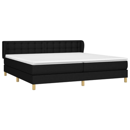 Giroletto a Molle con Materasso Nero 200x200 cm in Tessuto | homemem39
