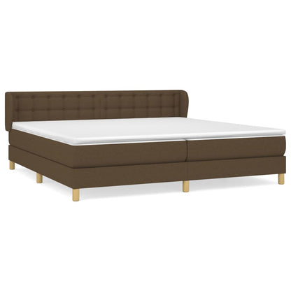 Giroletto a Molle con Materasso Marrone Scuro 200x200cm Tessuto | homemem39
