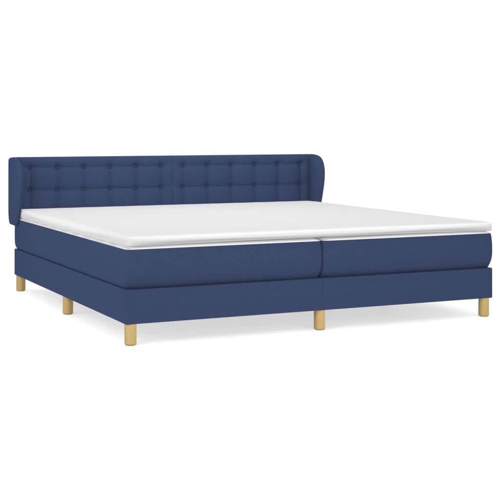 Giroletto a Molle con Materasso Blu 200x200 cm in Tessuto | homemem39