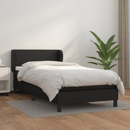 Giroletto a Molle con Materasso Nero 80x200 cm in Similpelle | homemem39