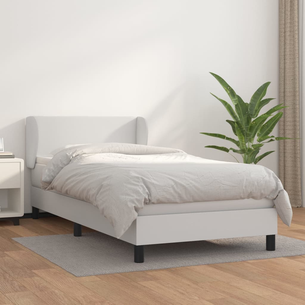 Giroletto a Molle con Materasso Bianco 80x200 cm in Similpelle | homemem39
