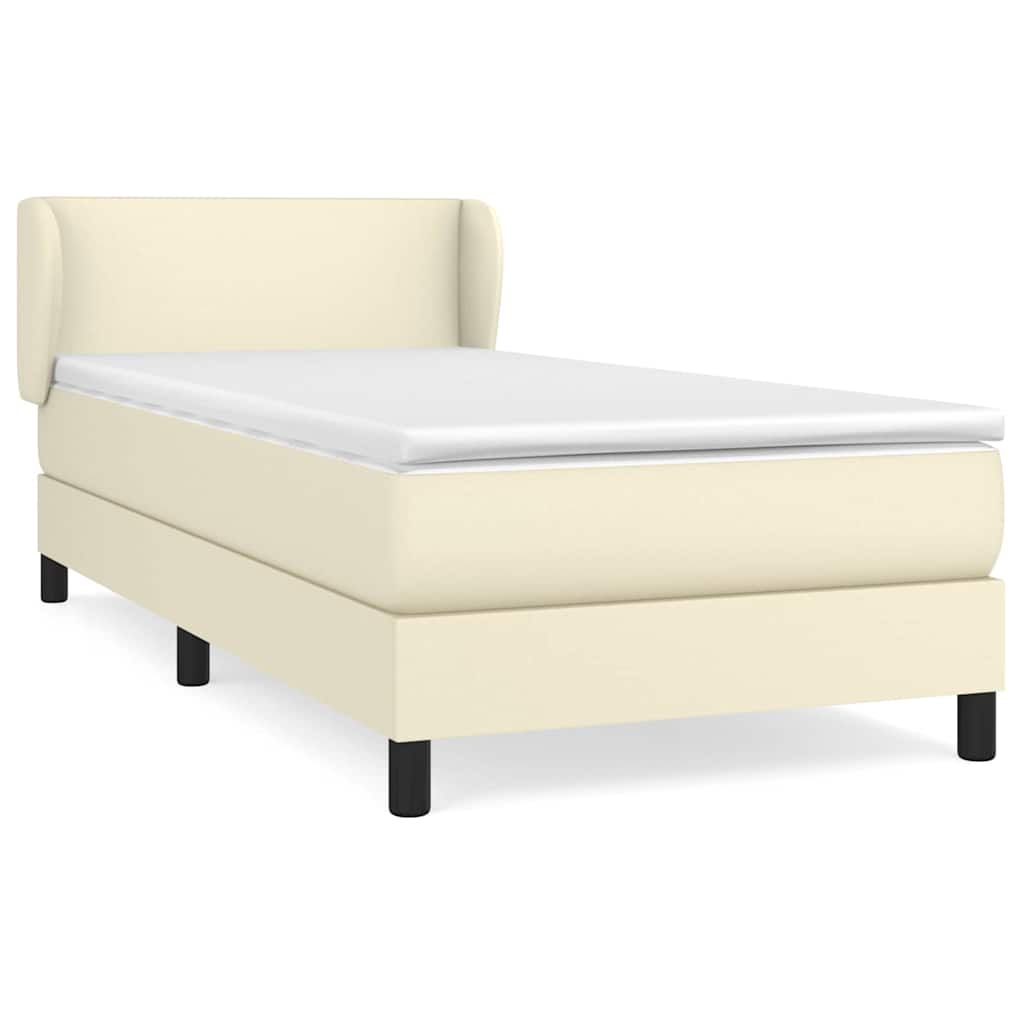 Giroletto a Molle con Materasso Crema 80x200 cm in Similpelle