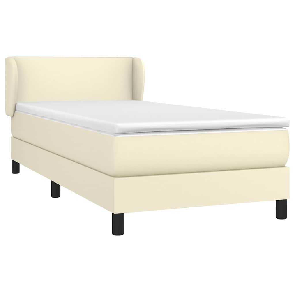 Giroletto a Molle con Materasso Crema 80x200 cm in Similpelle