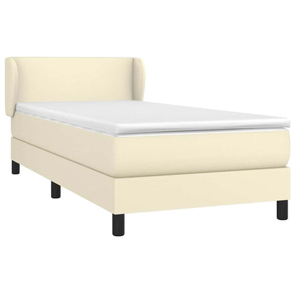 Giroletto a Molle con Materasso Crema 80x200 cm in Similpelle