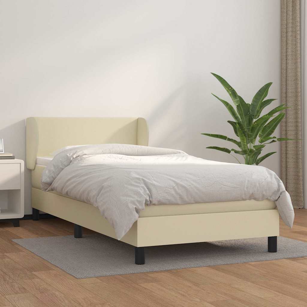 Giroletto a Molle con Materasso Crema 80x200 cm in Similpelle