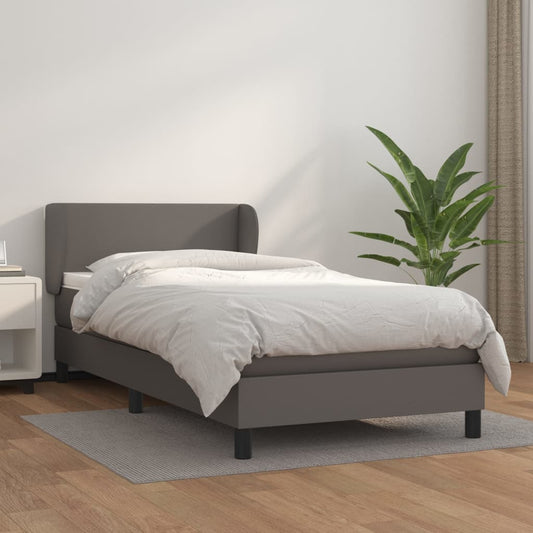 Giroletto a Molle con Materasso Grgio 80x200 cm in Similpelle | homemem39
