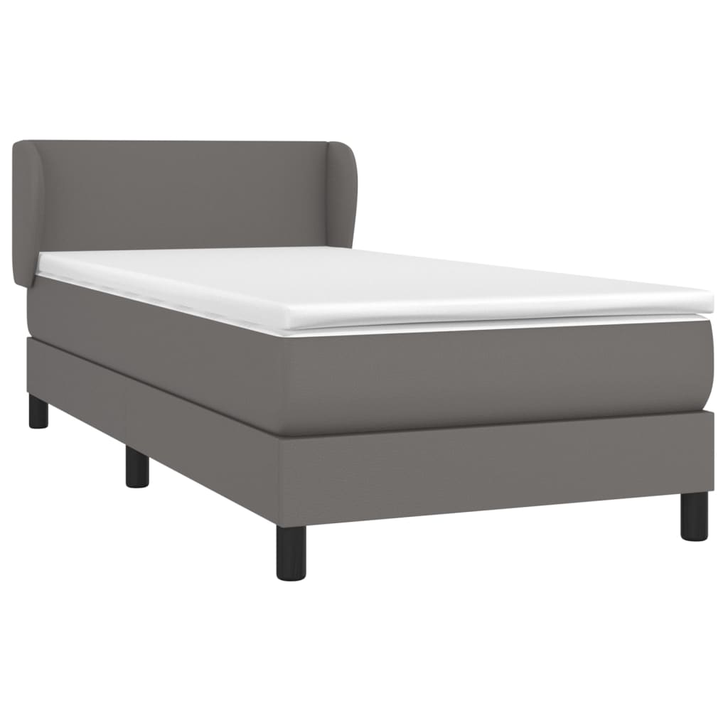 Giroletto a Molle con Materasso Grigio 90x190 cm in Similpelle | homemem39