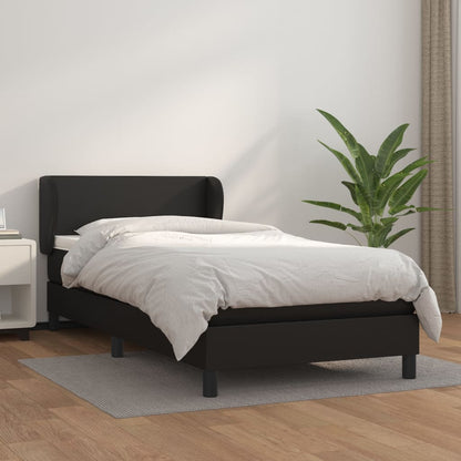 Giroletto a Molle con Materasso Nero 90x200 cm in Similpelle | homemem39