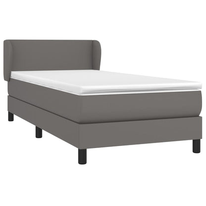 Giroletto a Molle con Materasso Grgio 90x200 cm in Similpelle | homemem39