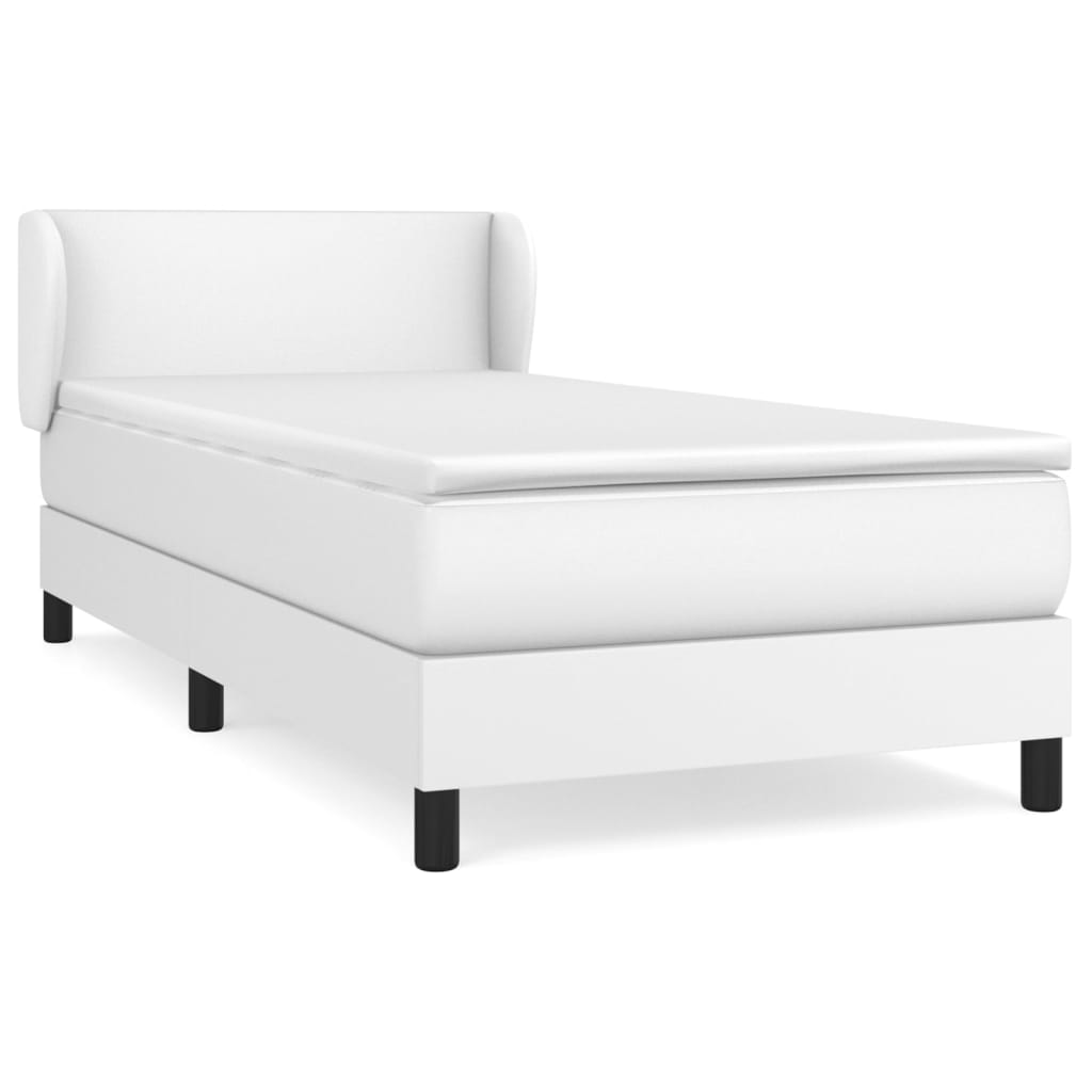 Giroletto a Molle con Materasso Bianco 100x200 cm in Similpelle | homemem39